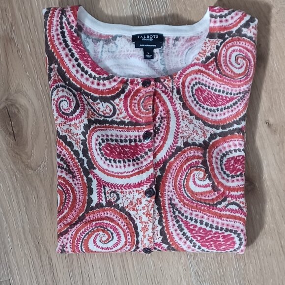 Merino wool Talbots L 3/4 sleeve - Picture 3 of 5